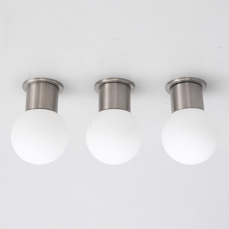 A set of three wall lights / ceiling lights, Glashütte Limburg.