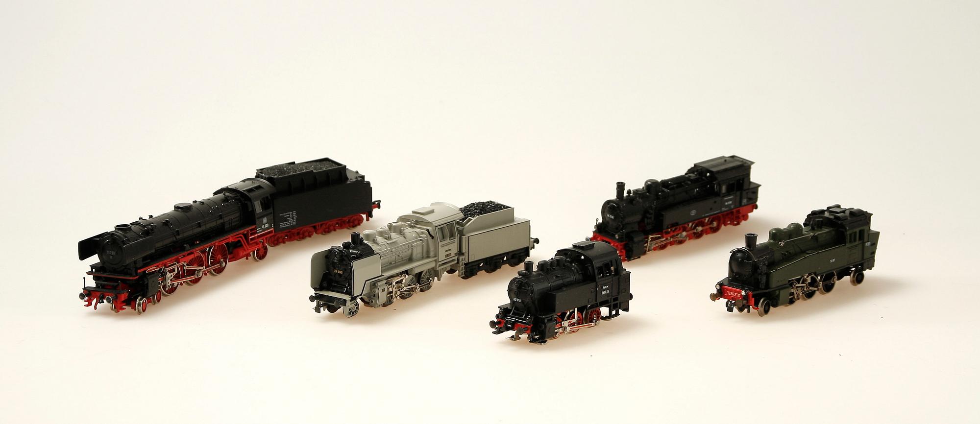 ÅNGLOK, 5 st, Fleischmann, Primex, Trix Express samt Piko, H0.