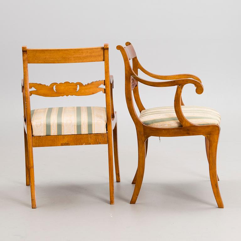A pair of biedermeier chairs, mid-19th century.