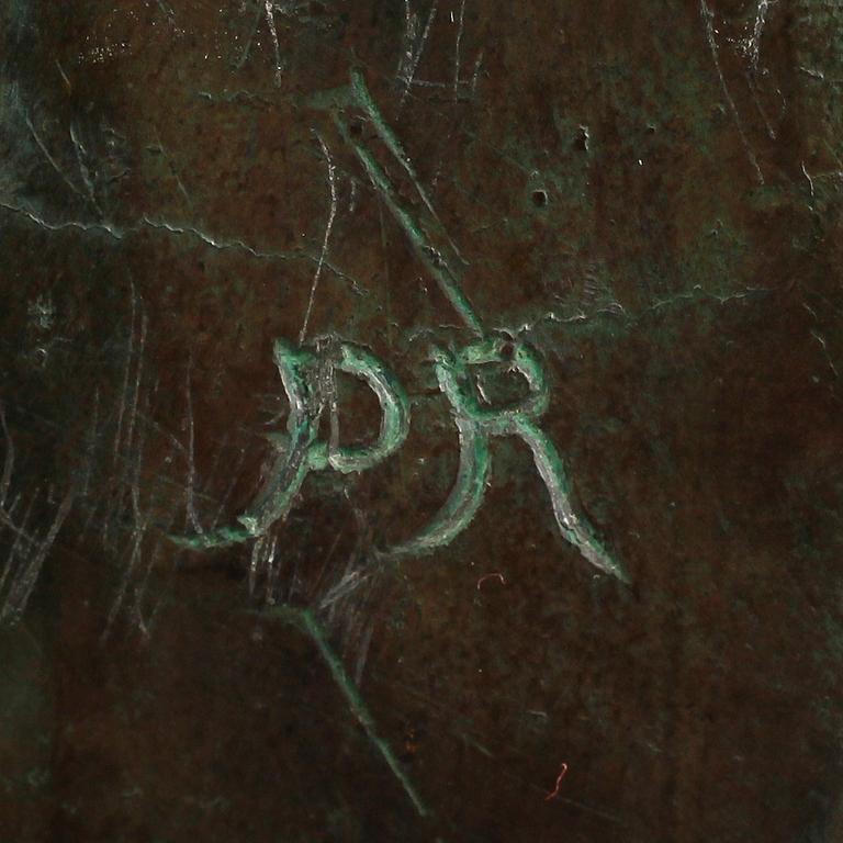 VÄGGRELIEF, brons, signerad PR, 1900-talets första hälft.