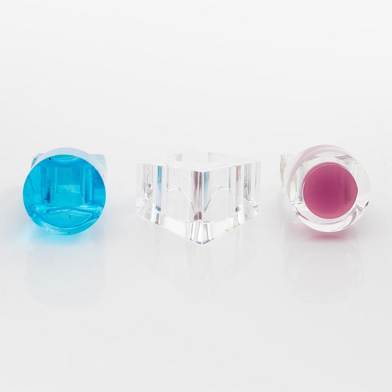 Siv Lagerström, tre ringar akrylplast, 1970-tal.