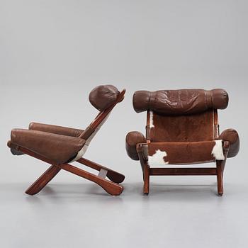 A pair of Scandinavian easy chairs, 1960s.