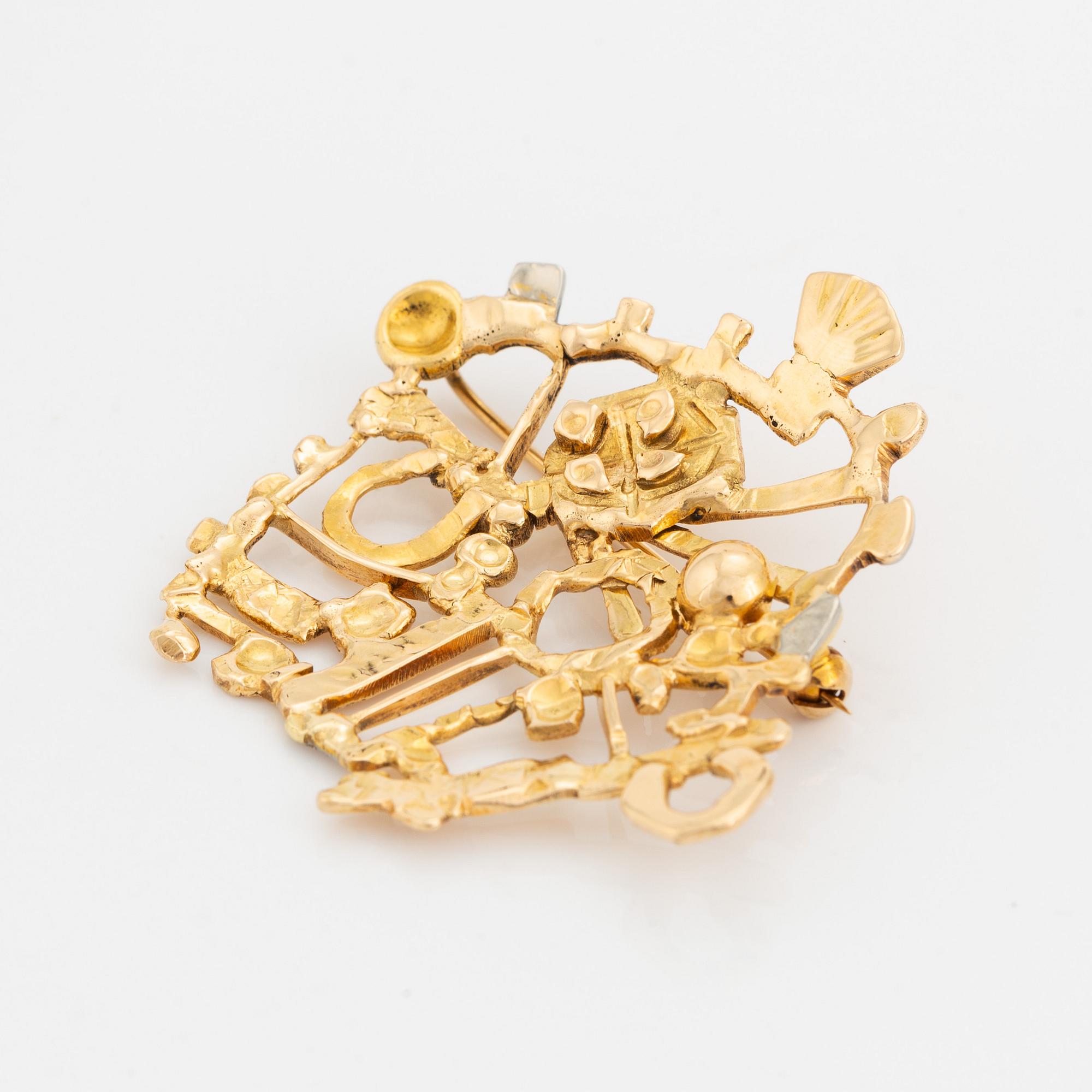 Claës E. Giertta, brosch/hänge, 18K guld.