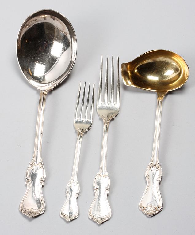 BESTICKSERVIS, 70 delar. Silver. GAB 1960-70-tal. Modell: Olga.