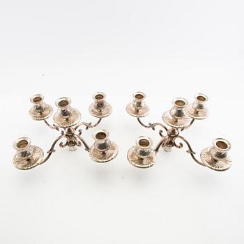 Kandelaberarmar et par silver troligen ab Hugo gryn & Co Stockholm 1900-talets början.