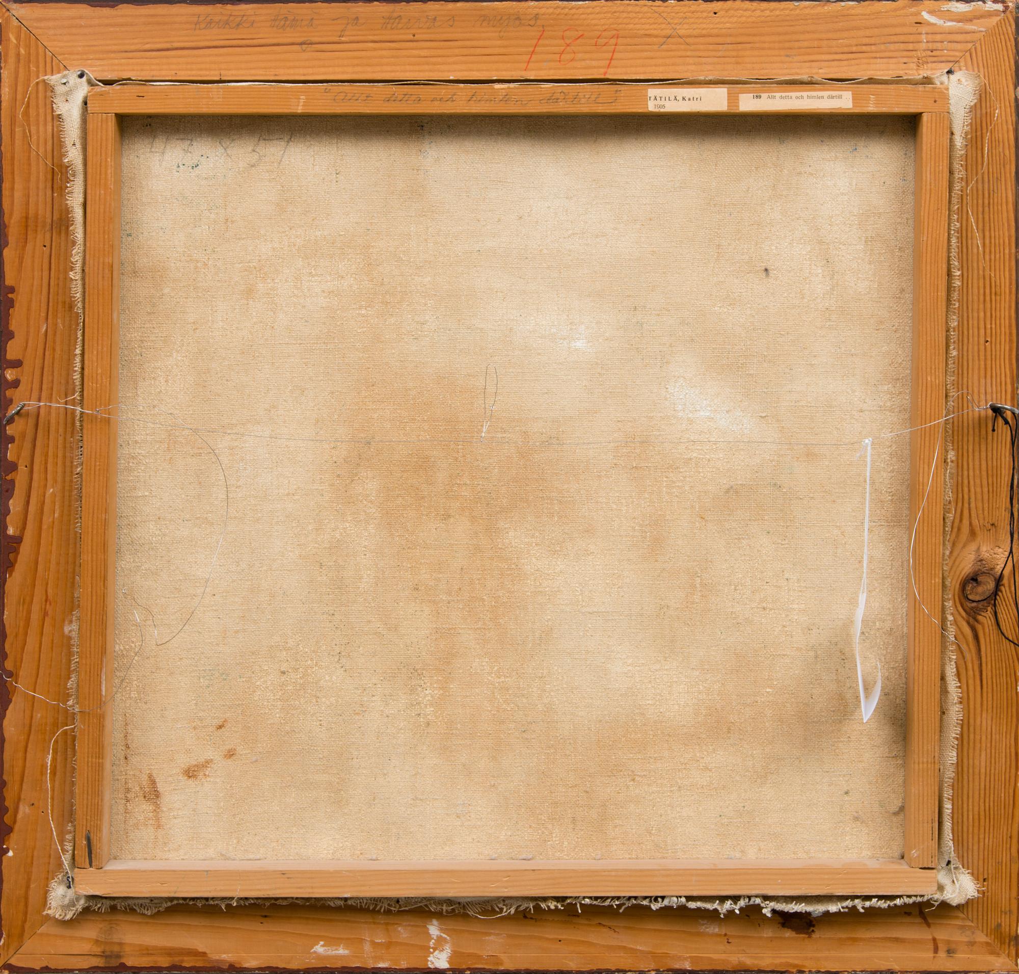 KATRI TÄTILÄ, öljy kankaalle, signeeratu ja päivätty 1945.