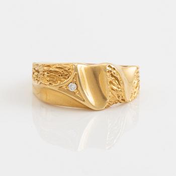 Bengt Hallberg, smyckesset, 3 delar, 18K guld, med små diamanter.