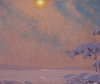 371. Gustaf Fjaestad, Sunlit winter landscape.