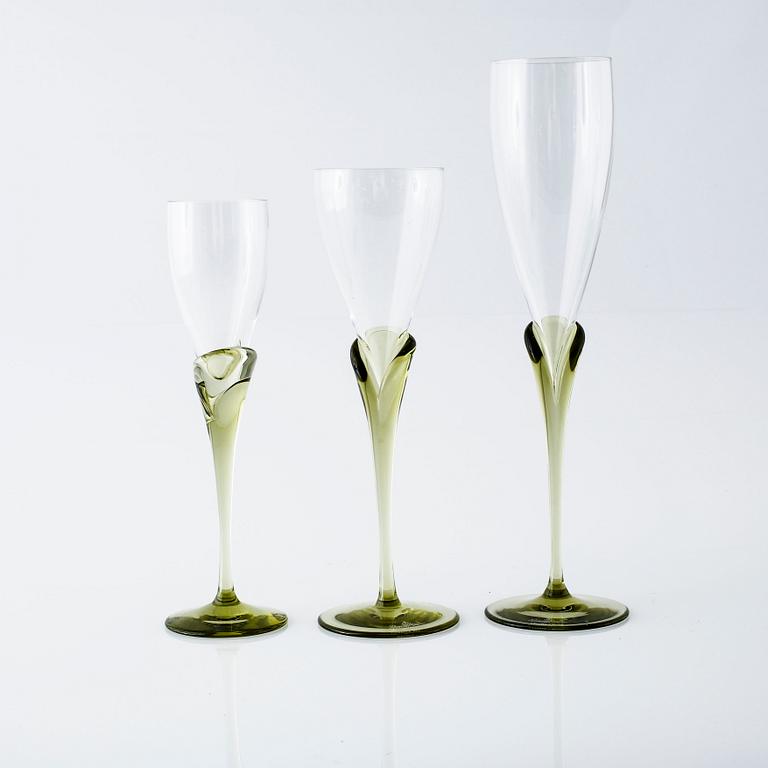 40 glasses, model "Papyrus" by Michael Böhm for Rosenthal Studioline, second half of the 20th century.