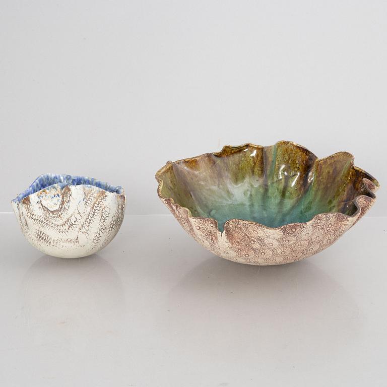 Bengt Berglund, two stoneware bowls, Gustavsberg, Swedne.