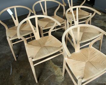 STOLAR, 6 st, "Y-stolen", Hans J. Wegner, Carl Hansen & Son.