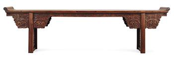 1671. A Hardwood Long Table (Jiaotousun Qiaotouan), 17/18th Century, presumably Huanghuali.