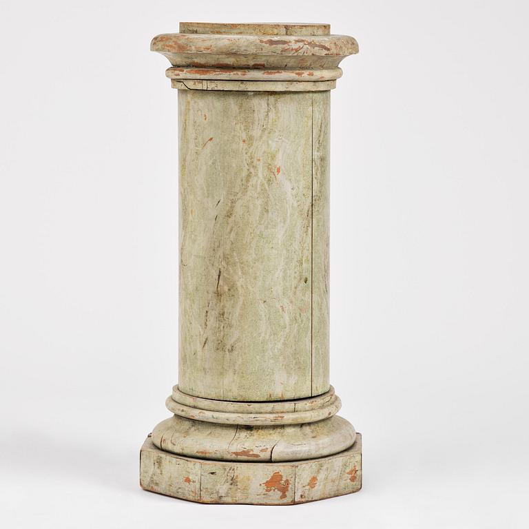 A Swedish Empire marbled column, first part 19th century.