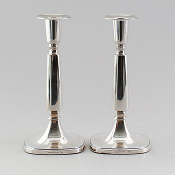 LJUSSTAKAR, 1 par, silver, Tore Eldh, Ceson, Göteborg 1987.
