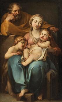 783. Annibale Carracci, hans efterföljd, Den heliga familjen med Johannes Döparen.