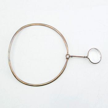 Vivianna Torun Bülow-Hübe, necklace, silver, with two pendants in rock crystal and onyx, by Georg Jensen.