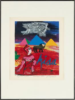 Beverloo Corneille, 12 silkscreen in colour, 1990, signed EA. "Hommage à Verdi".