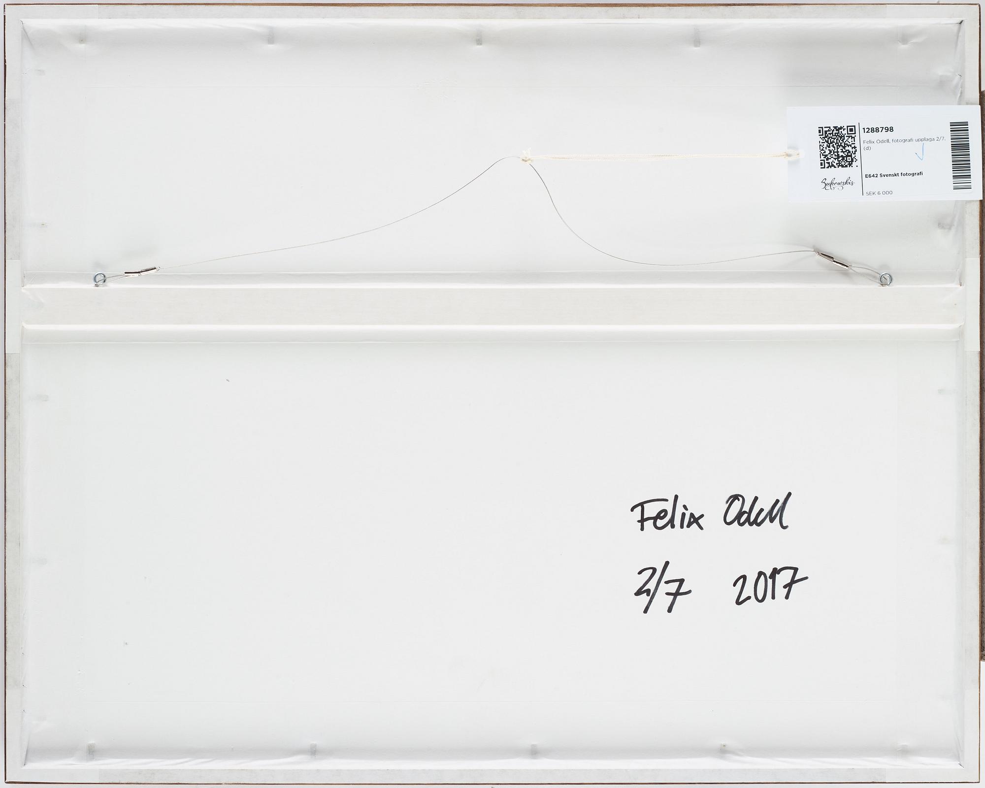 Felix Odell, photograph signed and numbered 2/7 on verso.