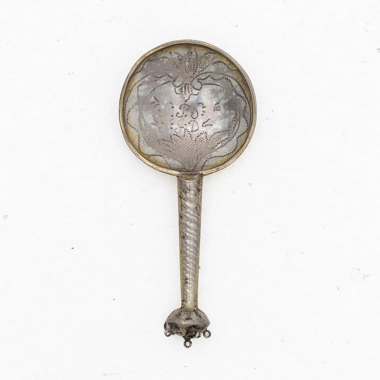 Spoon, silver, probably Scandinavia, 18th century.