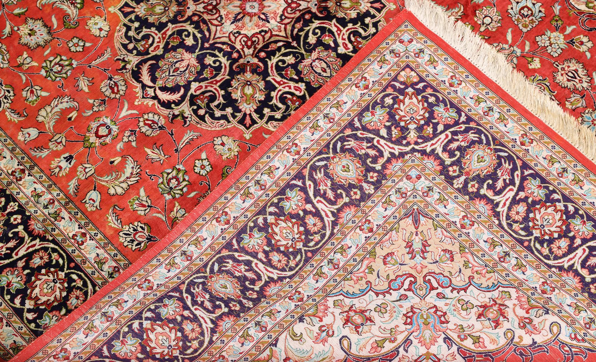 Carpet, Ghom, older, silk warp, 206 x 131 cm.