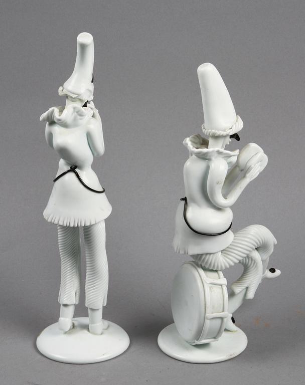 FIGURINER 2 st, glas, Italien, 1900-tal.