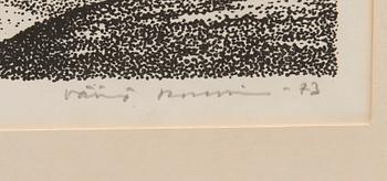 VÄINÖ ROUVINEN, litografia, signeerattu ja päivätty -73.