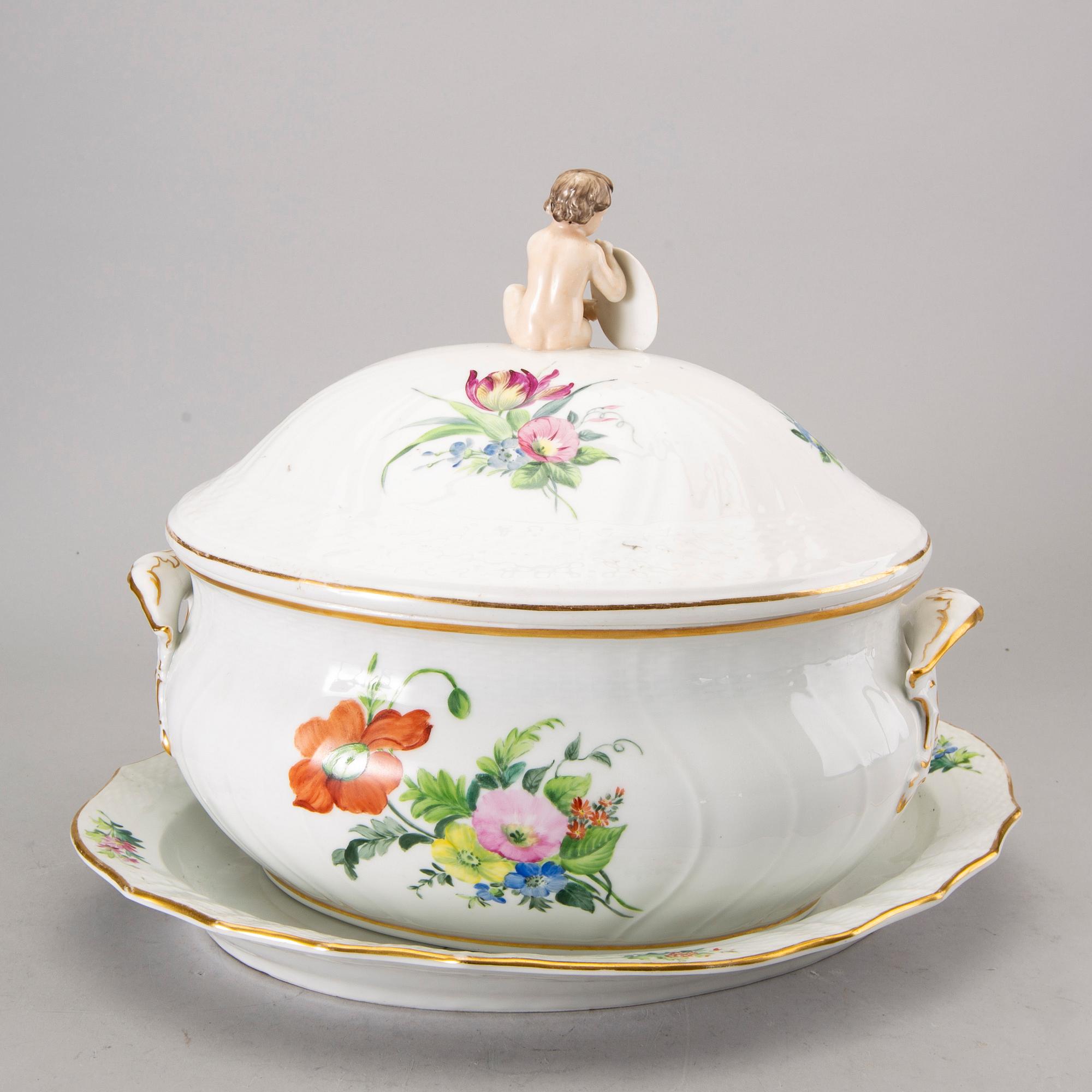 TERRIN samt FAT, "Sachsisk blomst", Royal Copenhagen.