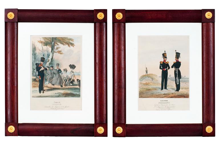 A SET OF TWO LITHOGRAPHS.