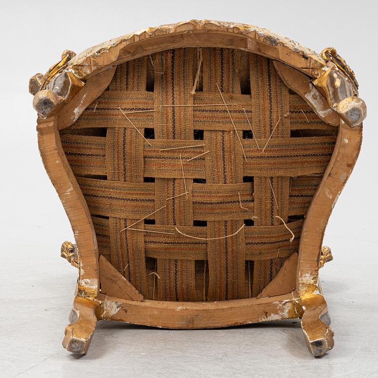 A neo-rococo bergère, mid 19th century.