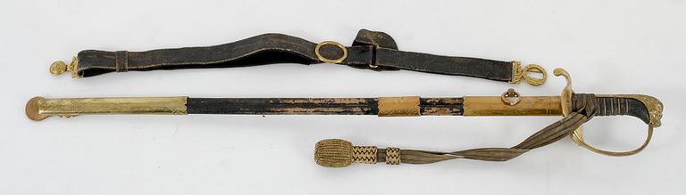 SABEL/PALLASCH, troligen ca 1860 för officer vid flottan.