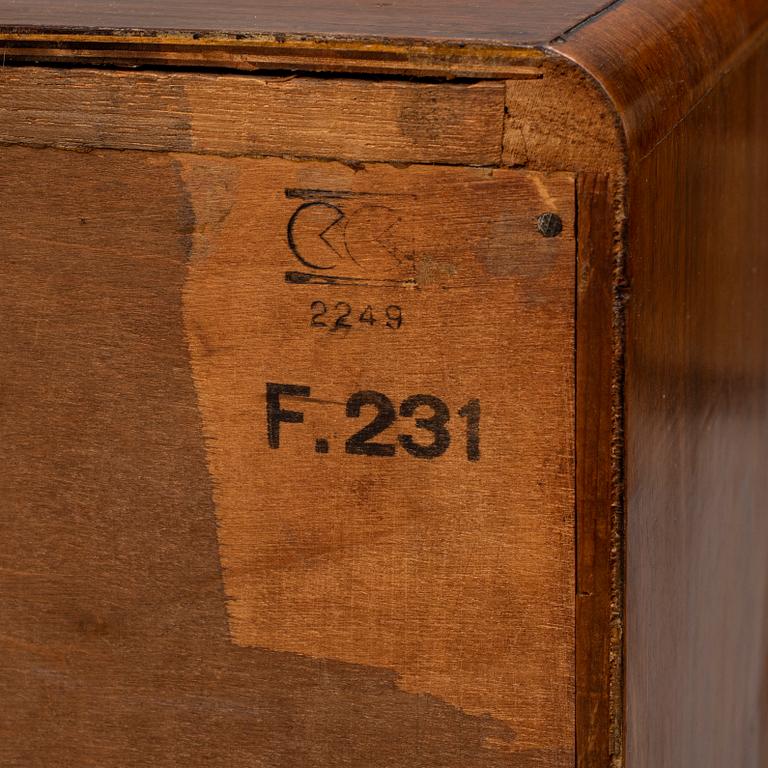 A walnut veneered cabinet, 1930's.