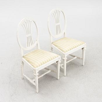 A pair of late Gustavian chairs by Lars Fahlberg, Linköping, Sweden, early 19th Century.