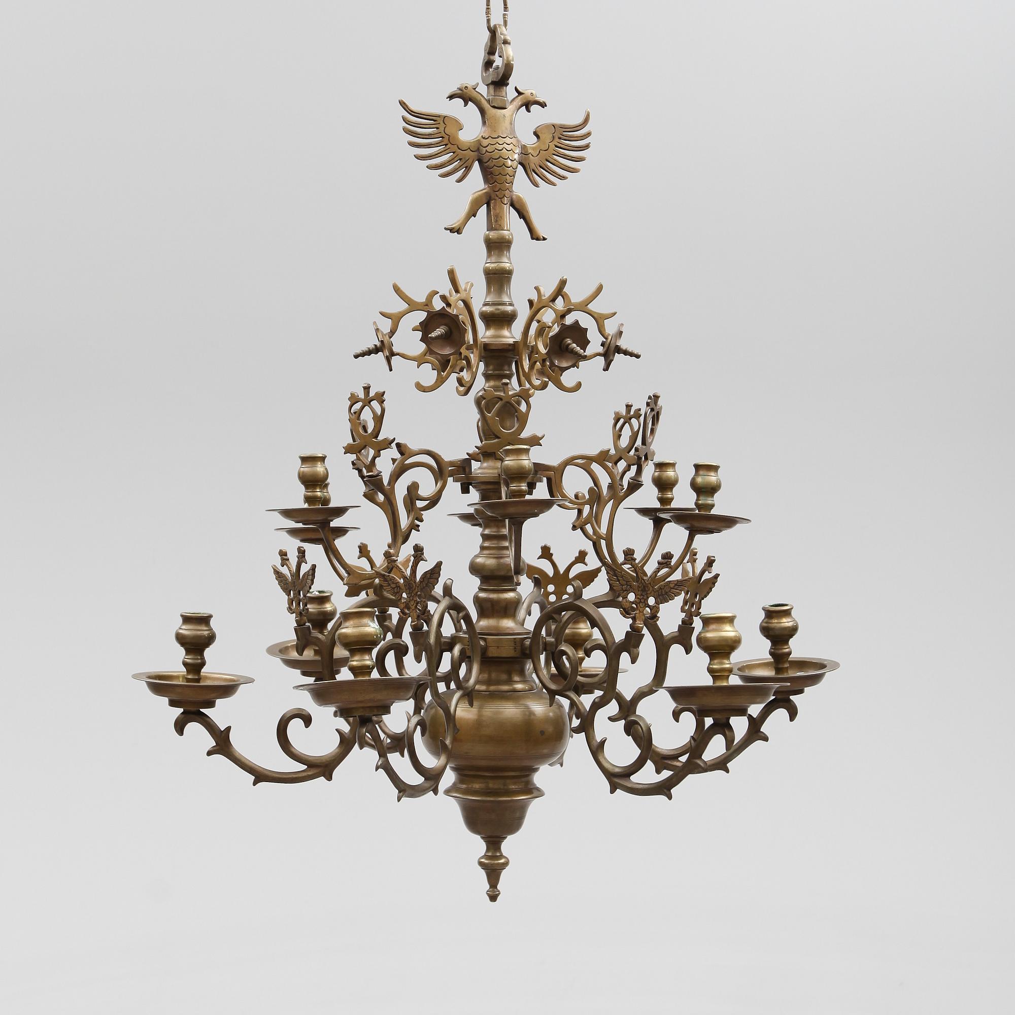 LJUSKRONA, barockstil, 1900-talets första hälft. Höjd ca 90 cm.