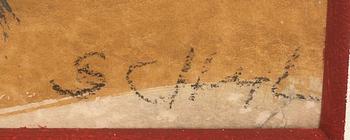 JULES SCHYL, blandteknik signerad.