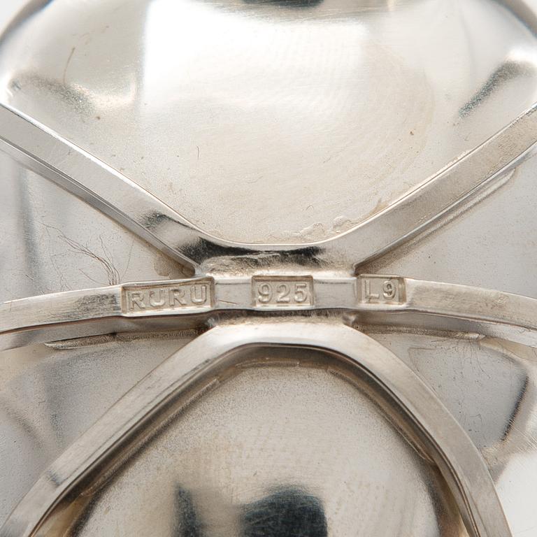 A sterling silver and glass pepper och salt caster. Ru Runeberg 2012.
