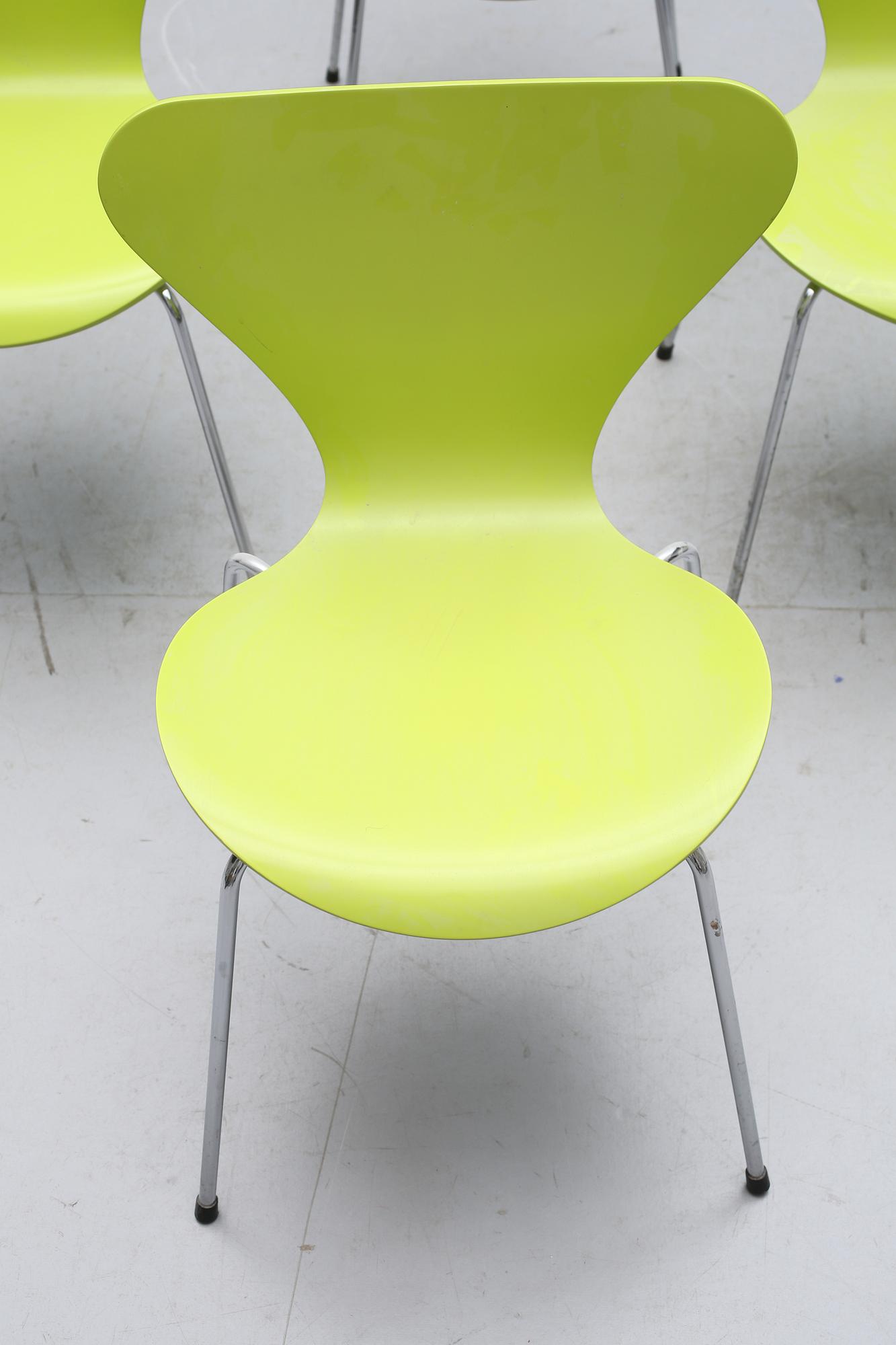 STOLAR, 6 st, "Sjuan", Arne Jacobsen, Fritz Hansen, 1991.