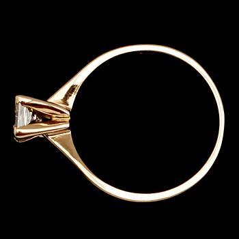 RING, 14 k guld, solitär diamant ca 0.60 ct.