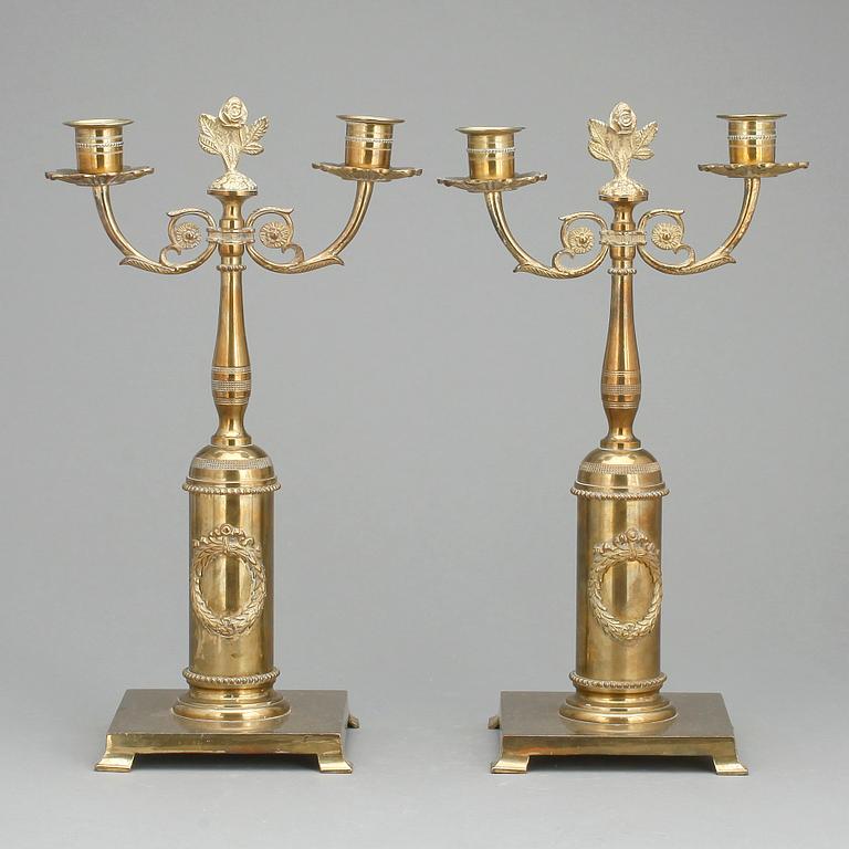 KANDELABER, ett par, empirestil, 1900-tal.