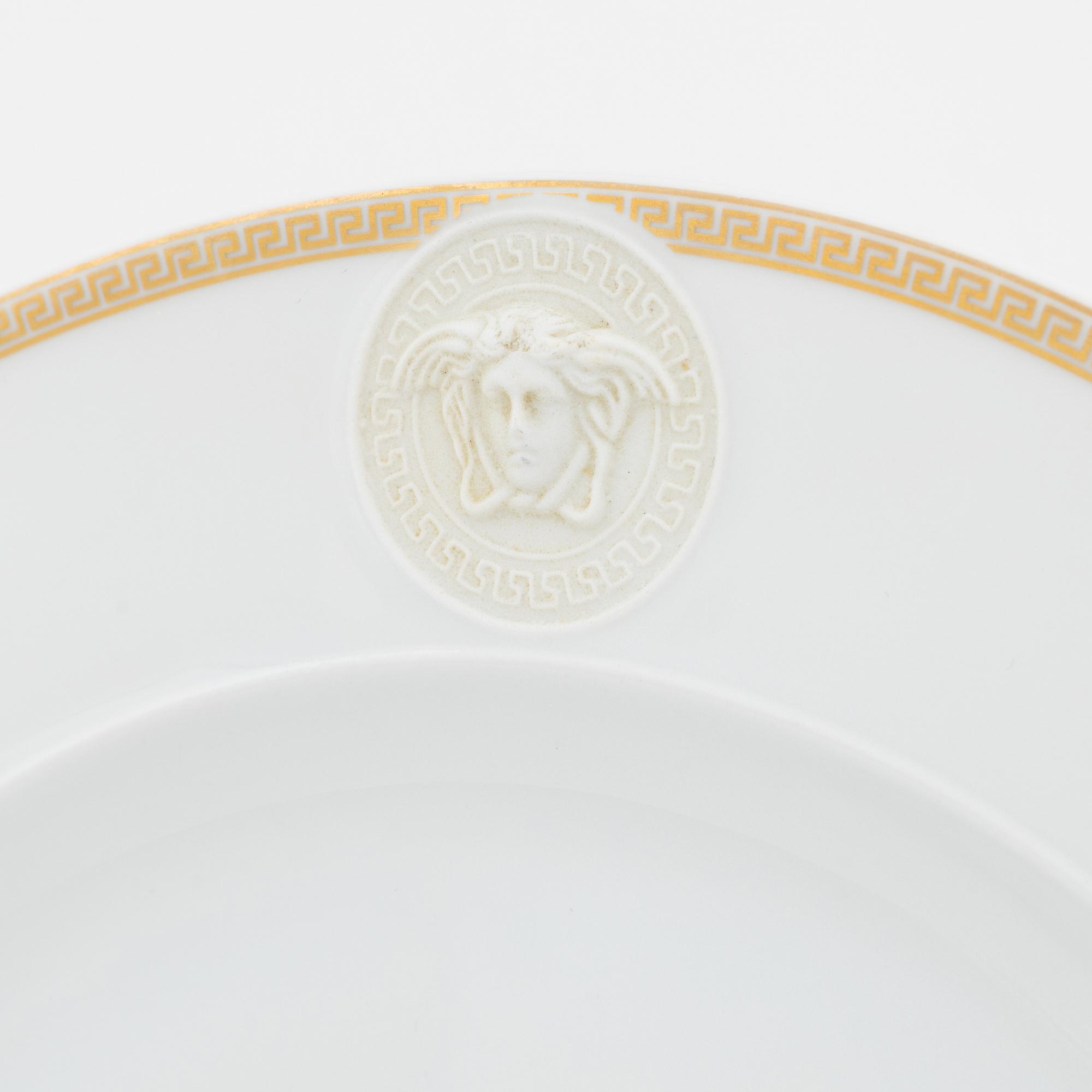 Versace, tableware, 6 pcs, porcelain, "Ikarus Medallion Méandre d'Or", Rosenthal.