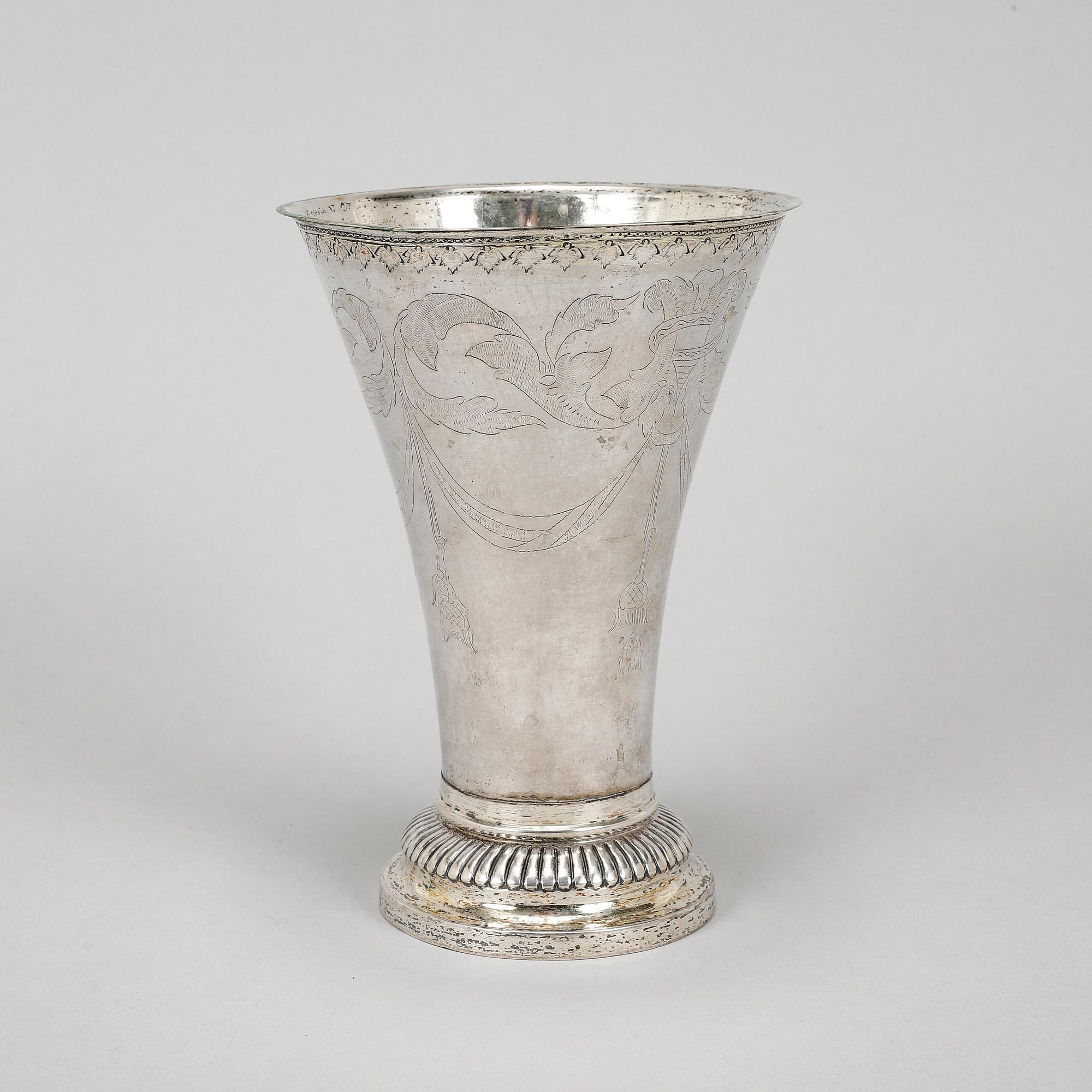 Lars Löfgren, bägare, silver, Hudiksvall 1812.