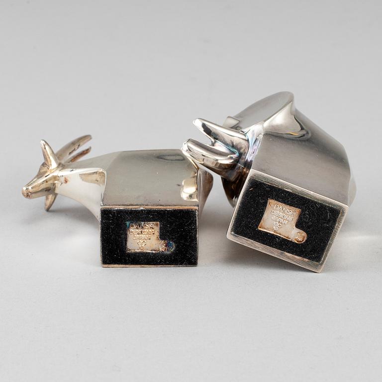 GUNNAR CYRÉN, 
 two silverplated figurines Dansk Design later part of the 20th century.
