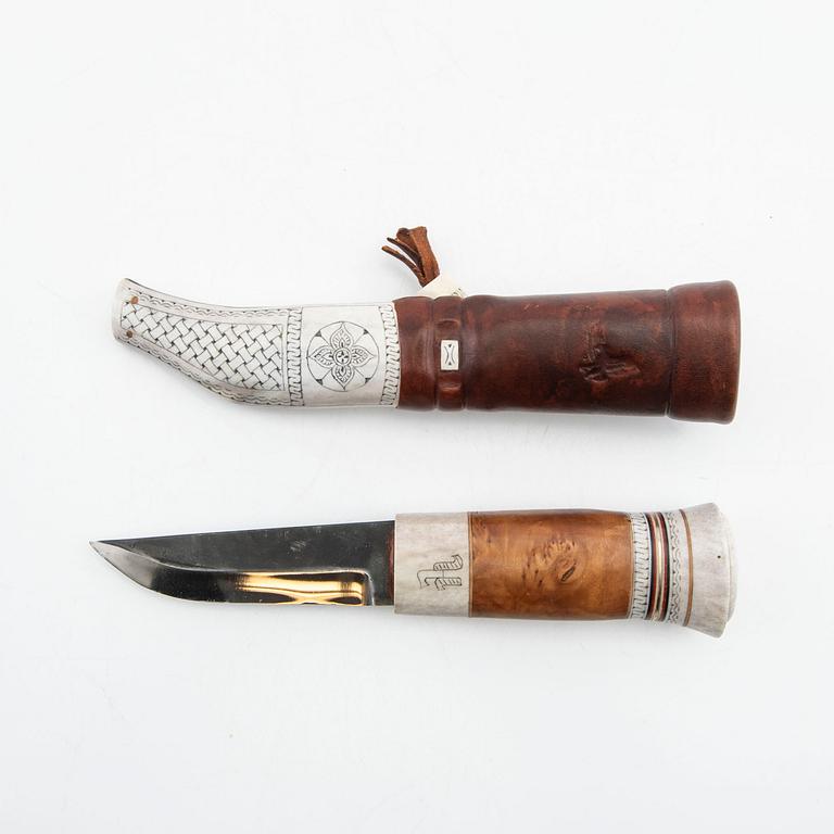 Birger Johansson, "Wiltkniven", half-horn knife, signed -19.