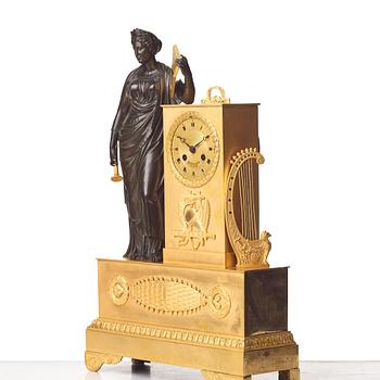 A French Empire mantel clock by Ledure and Remond, active in Paris 1812-20.