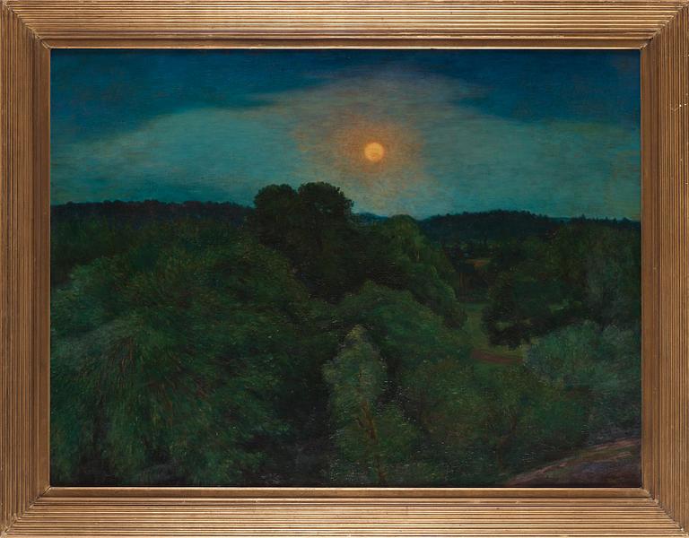 Karl Nordström, "Månuppgång i Bellevueparken" (The Bellevue park by moonlight).