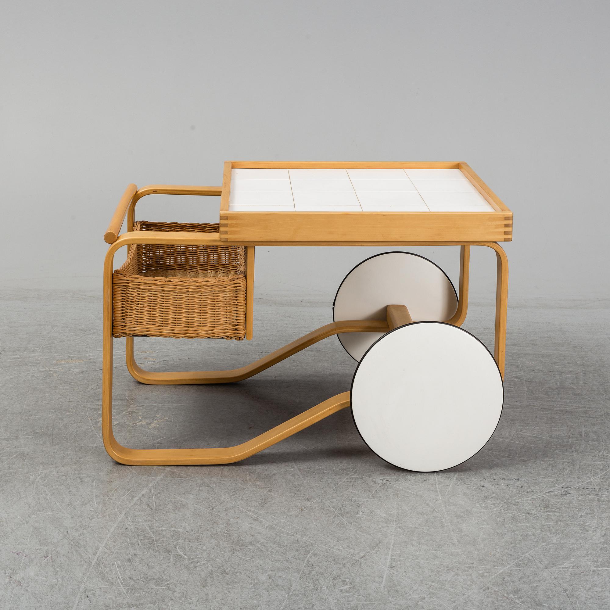 ALVAR AALTO, a model 900 birch tea trolley, Artek, Finland.