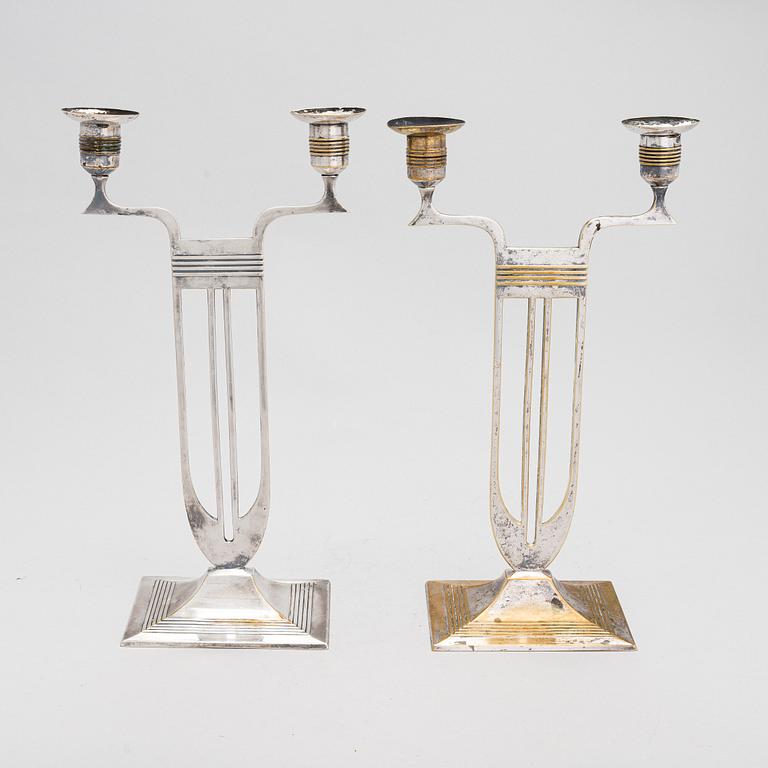 A pair of early 20th century WMF (Württembergische Metallwarenfabrik) '444/2' candelabras.