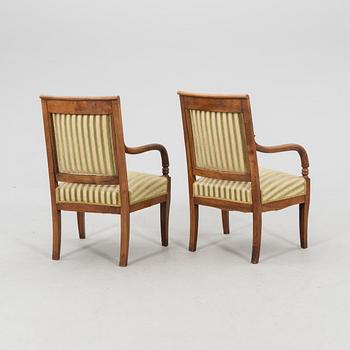 Pair of Empire armchairs, first half of the 19th century.