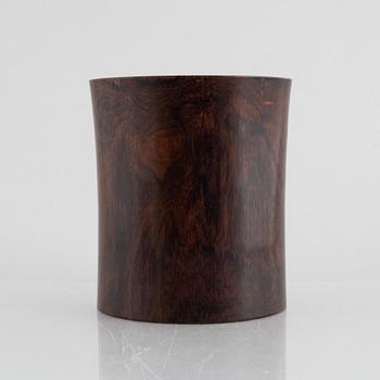 A Chinese hardwood brush pot, 20th Century.