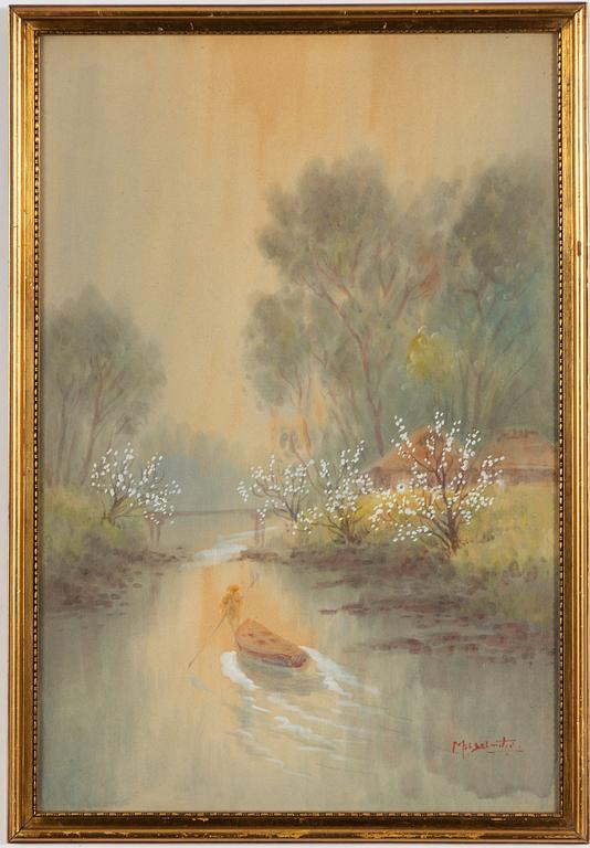 Two Japanese watercolours, including Y. Matsumoto, 20th century.