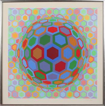 VASARELY, VICTOR. färglitografi, signerad och numrerad 153/250.